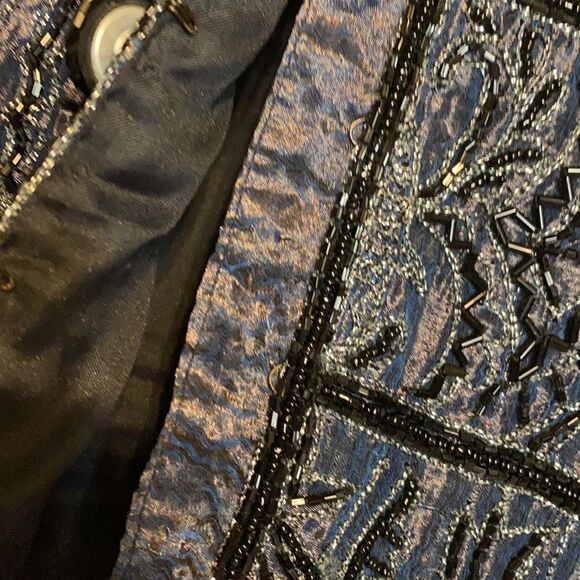 Adrianna Papell Evening Mandarin Beaded Vintage Jacket - Picture 3 of 15